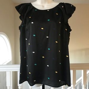 APOSTROPHE Top Ruffle Sleeve Confetti Women’s